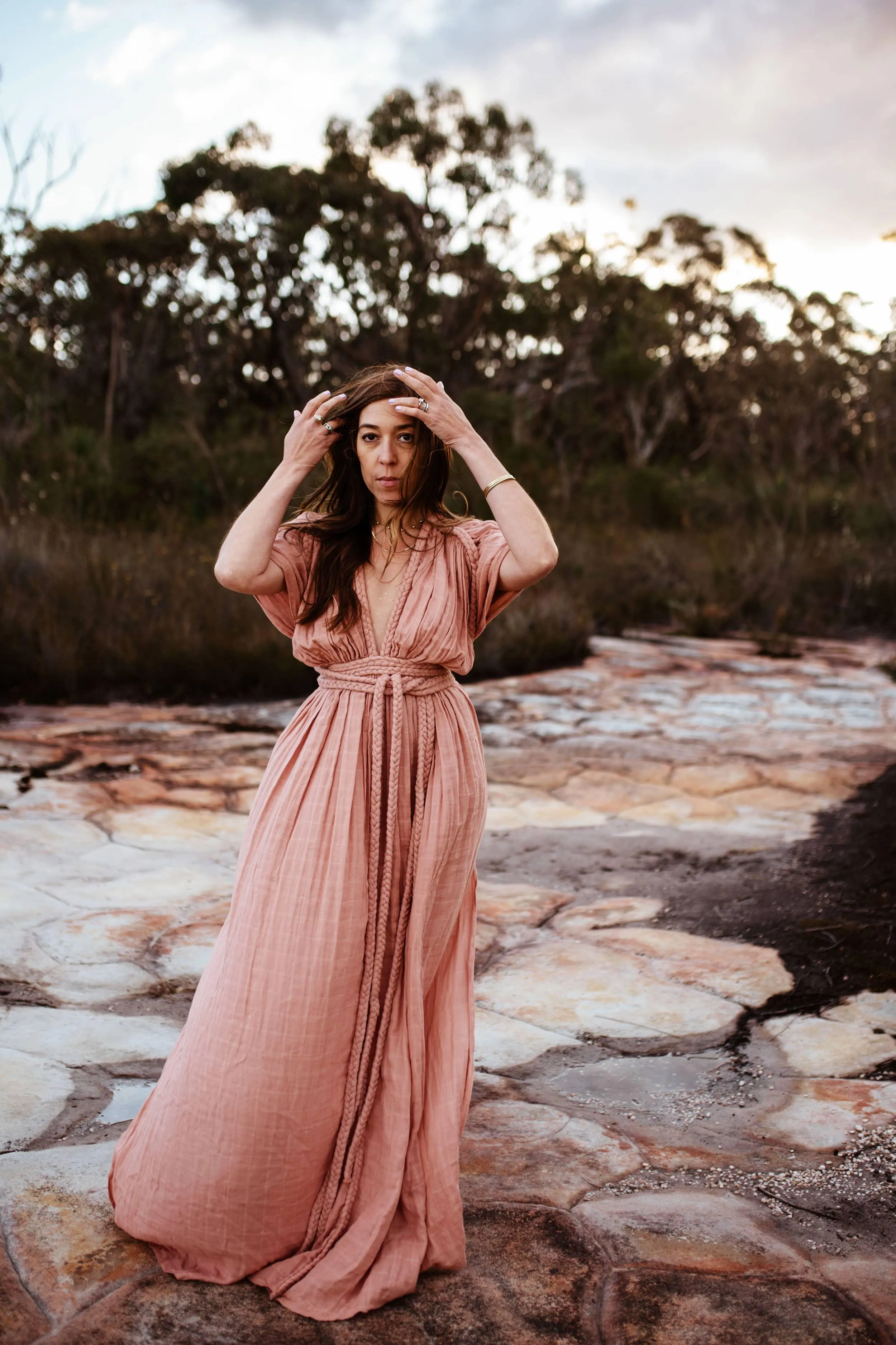 Ophelia Maxi Dress - Salmon Pink