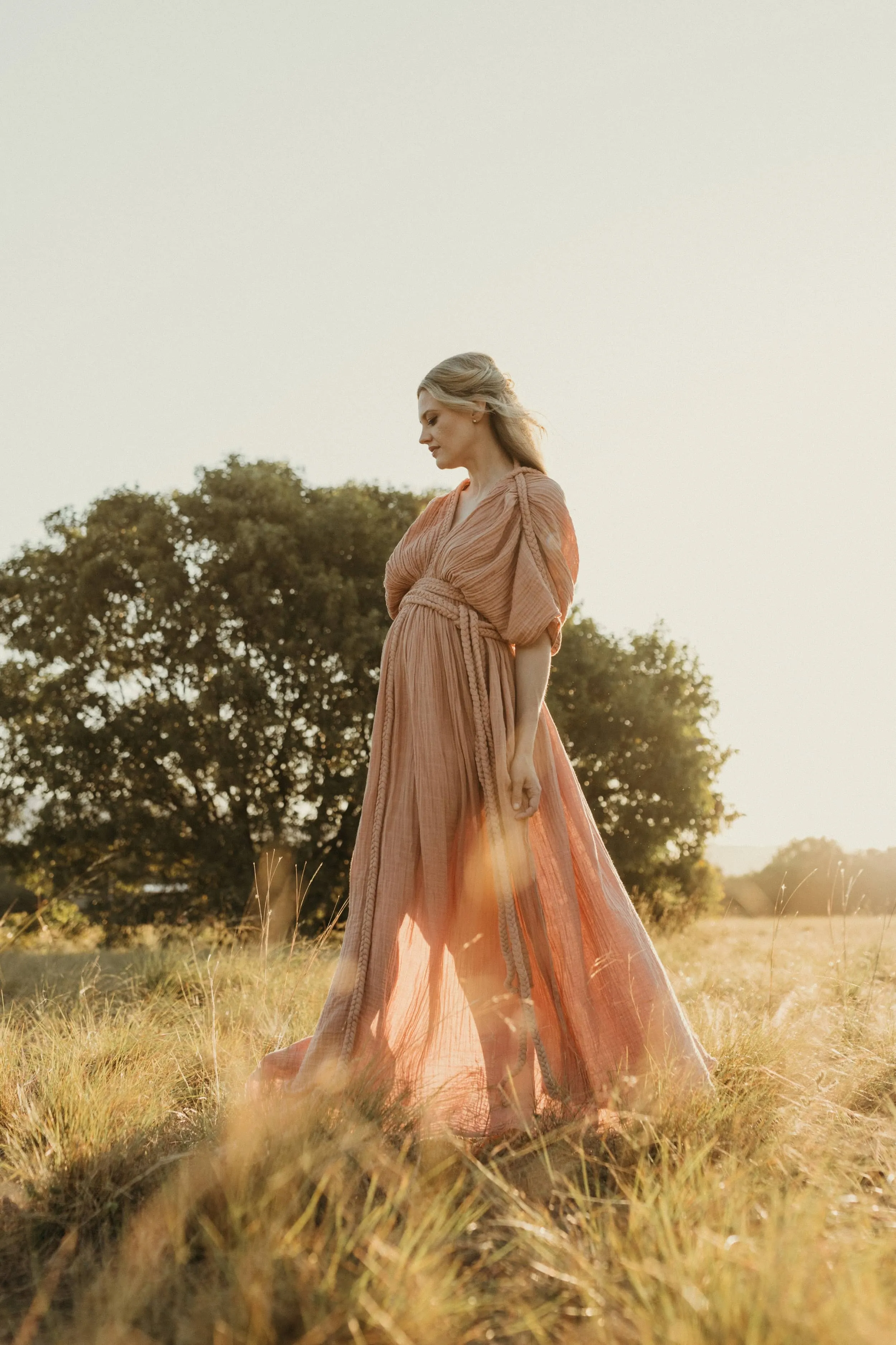 Ophelia Maxi Dress - Salmon Pink