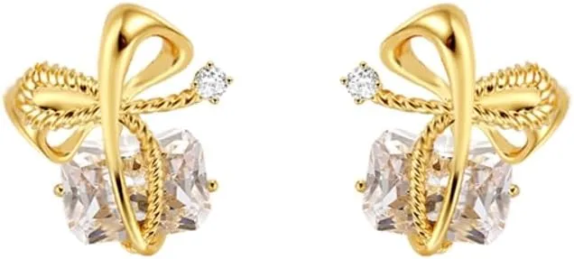 Original design Fashion sweet delicate stud earrings Gold plated bow stud earrings for women gift earrings M3405