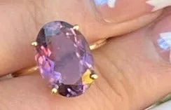 Oval Brazilian Amethyst Gem Candy Ring