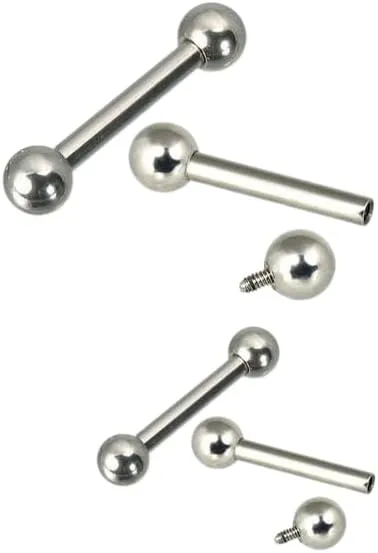 Pair 316L Surgical Steel 12G 5/8" Internal Threaded Tongue Ring Barbells Body Unique Jewelry Delicate Design Piercing Steel Surgical For Women