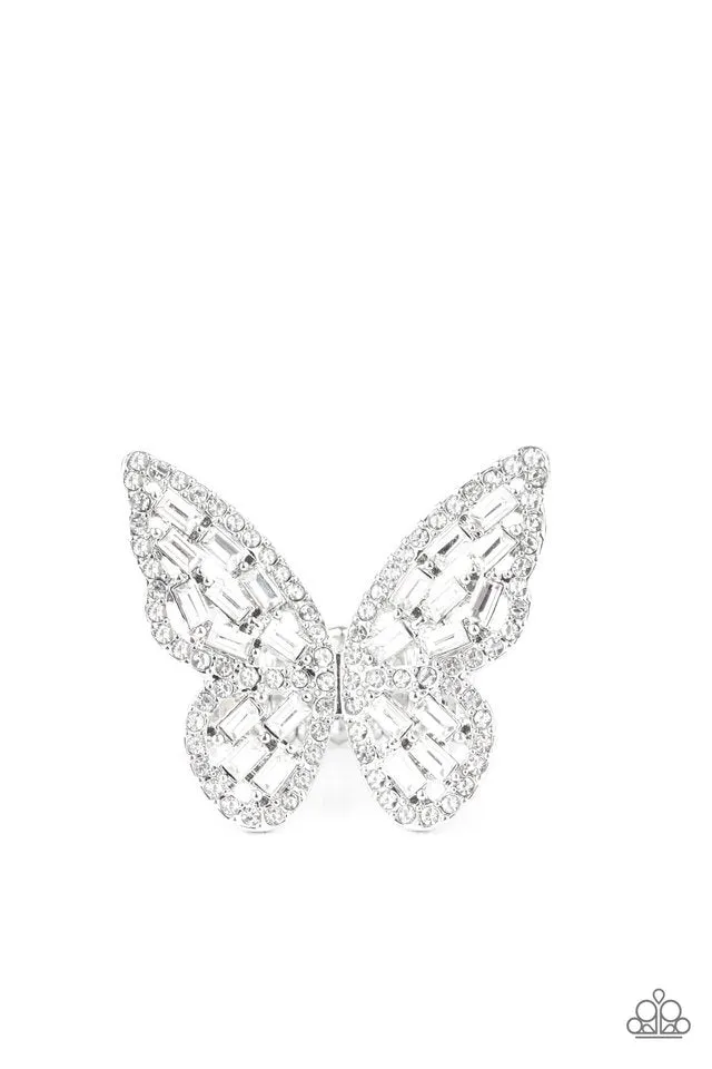 Paparazzi Ring ~ Flauntable Flutter - White