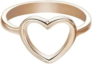 Peach Heart Design 18K Rose Gold Plated Ring Heart Band Ring Fashion Jewelry for Women Girls Gift Wedding Finger Jewelry (7)