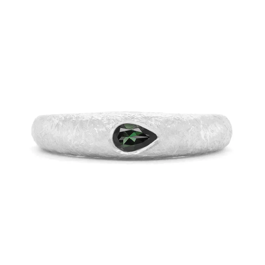 Pear Green Tourmaline 'Boulder' Bombe Ring