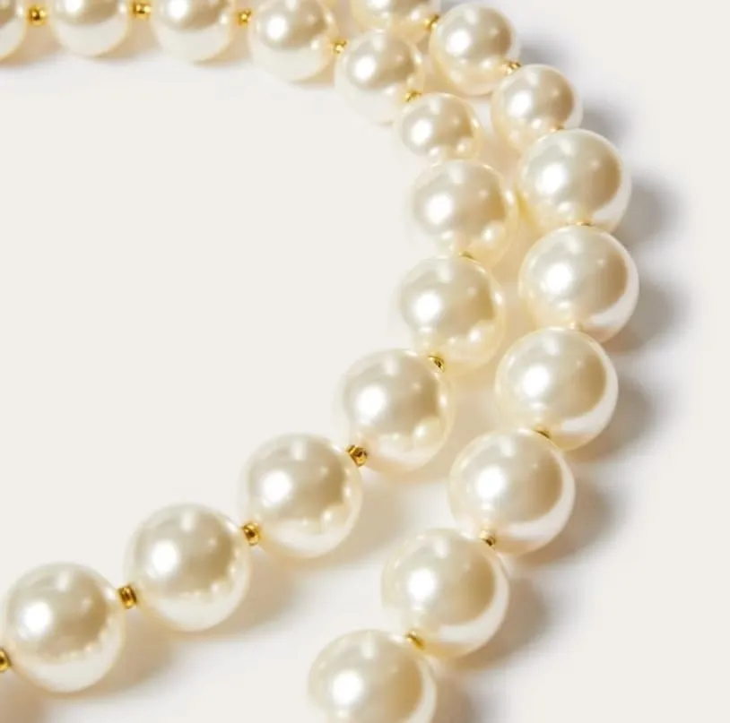 Pearl earrings necklace set women elegant vintage pearl letter pendant earrings handmade pearl necklace with cubic zirconia jewelry for brides, bridesmaids, mother's day, daily commuter jewelry