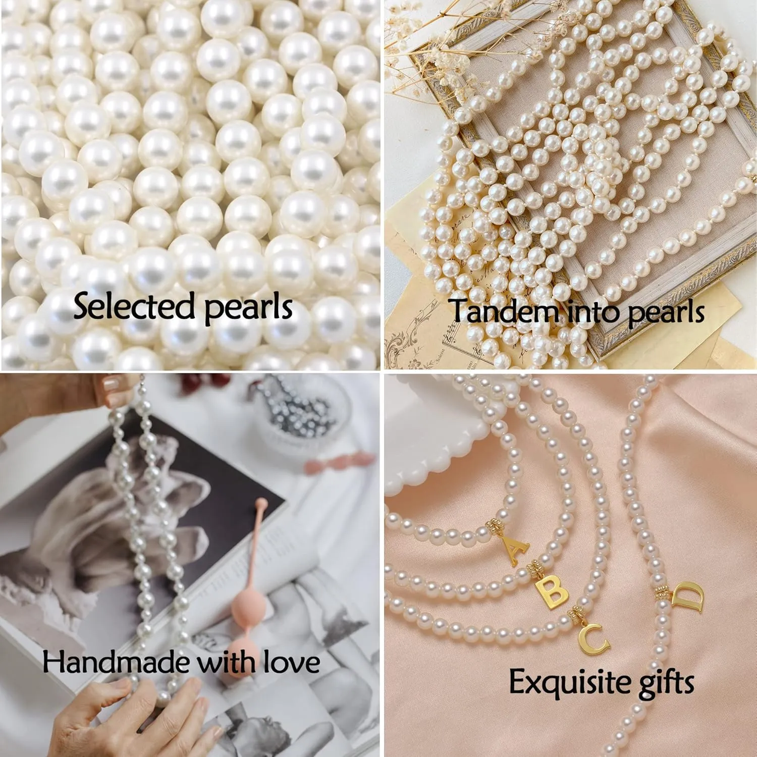 Pearl Necklaces for Women, Faux Pearl Choker Necklace And Earring Set Jewelry Gifts Mothers Day Gifts for Mom,Dainty Pendant Pearl Initial Necklace.