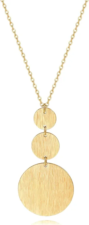 PEARLADA 18k Gold Chain Long Necklace, Boho Sweater Necklace for Women, Geometric Pendant Y Necklace