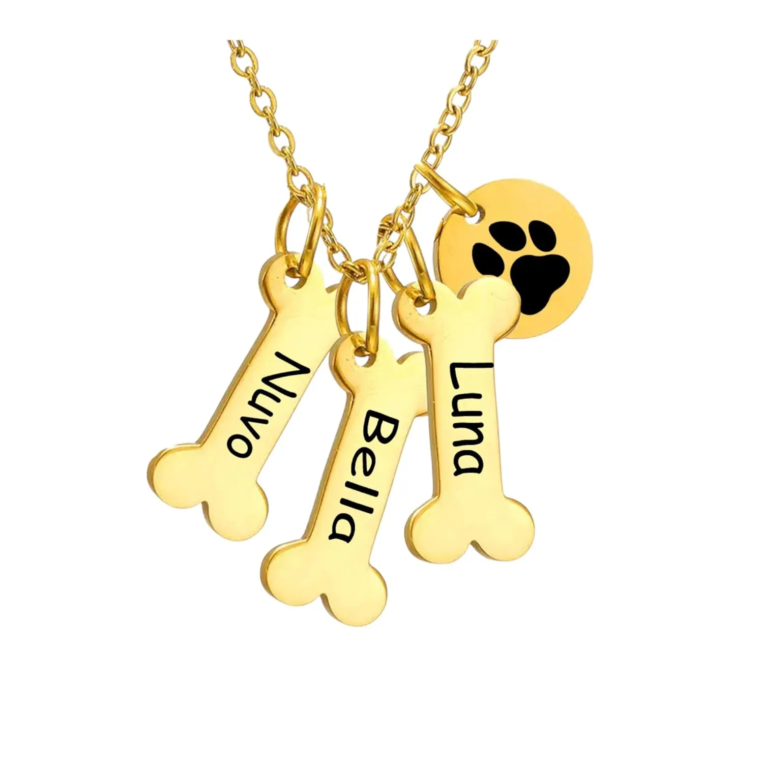 Personalized Dog Bone Necklace - Engraved Name Dog Bone Necklace - Memorial Pet Necklace - Dog Mom necklace - Dog Lover Gift - Dog Mom Gift - Pet Memorial Gifts