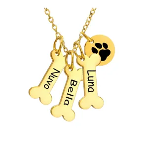 Personalized Dog Bone Necklace - Engraved Name Dog Bone Necklace - Memorial Pet Necklace - Dog Mom necklace - Dog Lover Gift - Dog Mom Gift - Pet Memorial Gifts