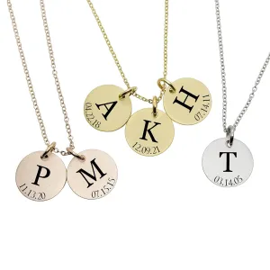 Personalized Gifts Mothers Custom Delicate Initial Necklace Jewelry for Women Name Bridesmaid Friend Family Children Date Birthdate New Mom