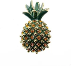 Pineapple Brooch Pins Cute Rhinestone Pineapple Brooches Fruit Lapel Pins Women for Clothes Hat Backpacks Jackets Shirt Accessory DIY Decoration