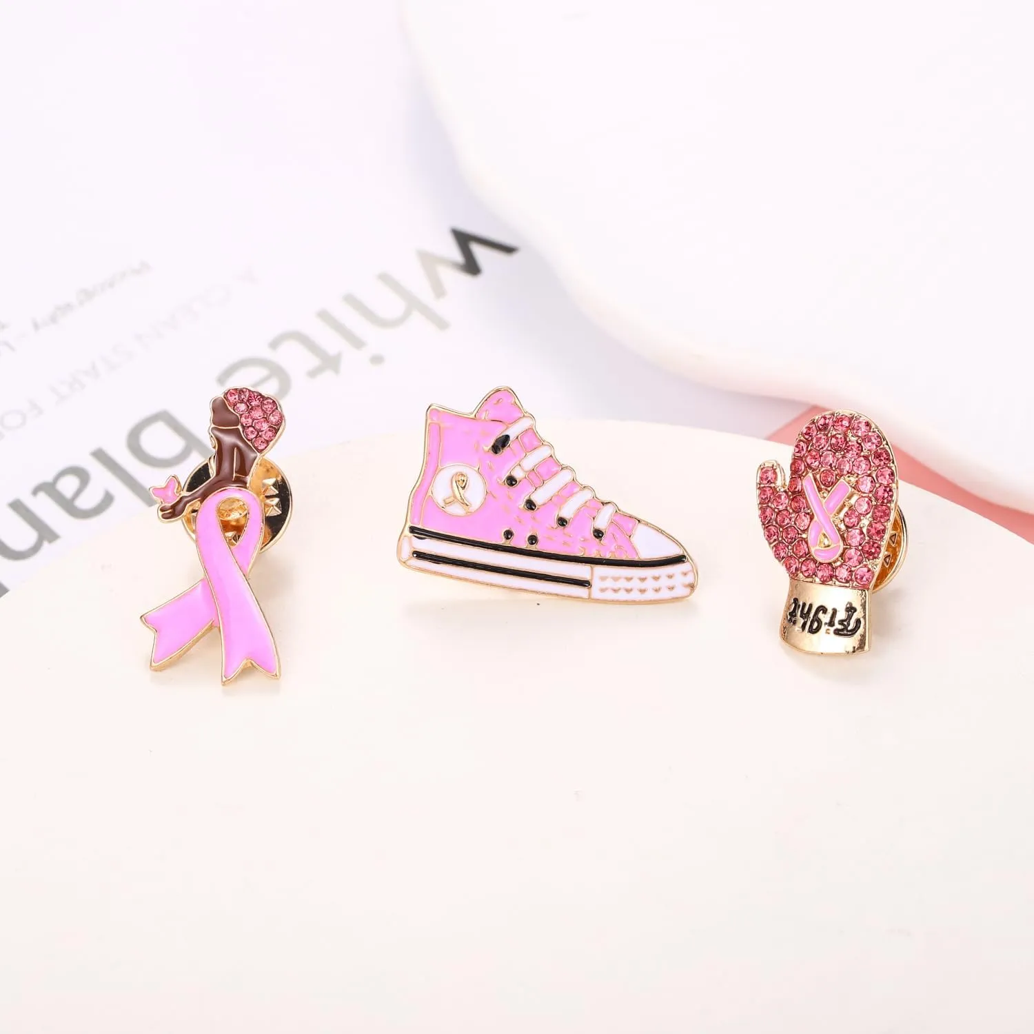 Pink Ribbon Pin Breast Cancer Gifts for Women Girls Breast Cancer Awareness Lapel Pins Hope Love Fight Hope Official Ribbon Pins Breast Cancer Brooch