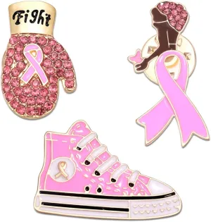 Pink Ribbon Pin Breast Cancer Gifts for Women Girls Breast Cancer Awareness Lapel Pins Hope Love Fight Hope Official Ribbon Pins Breast Cancer Brooch