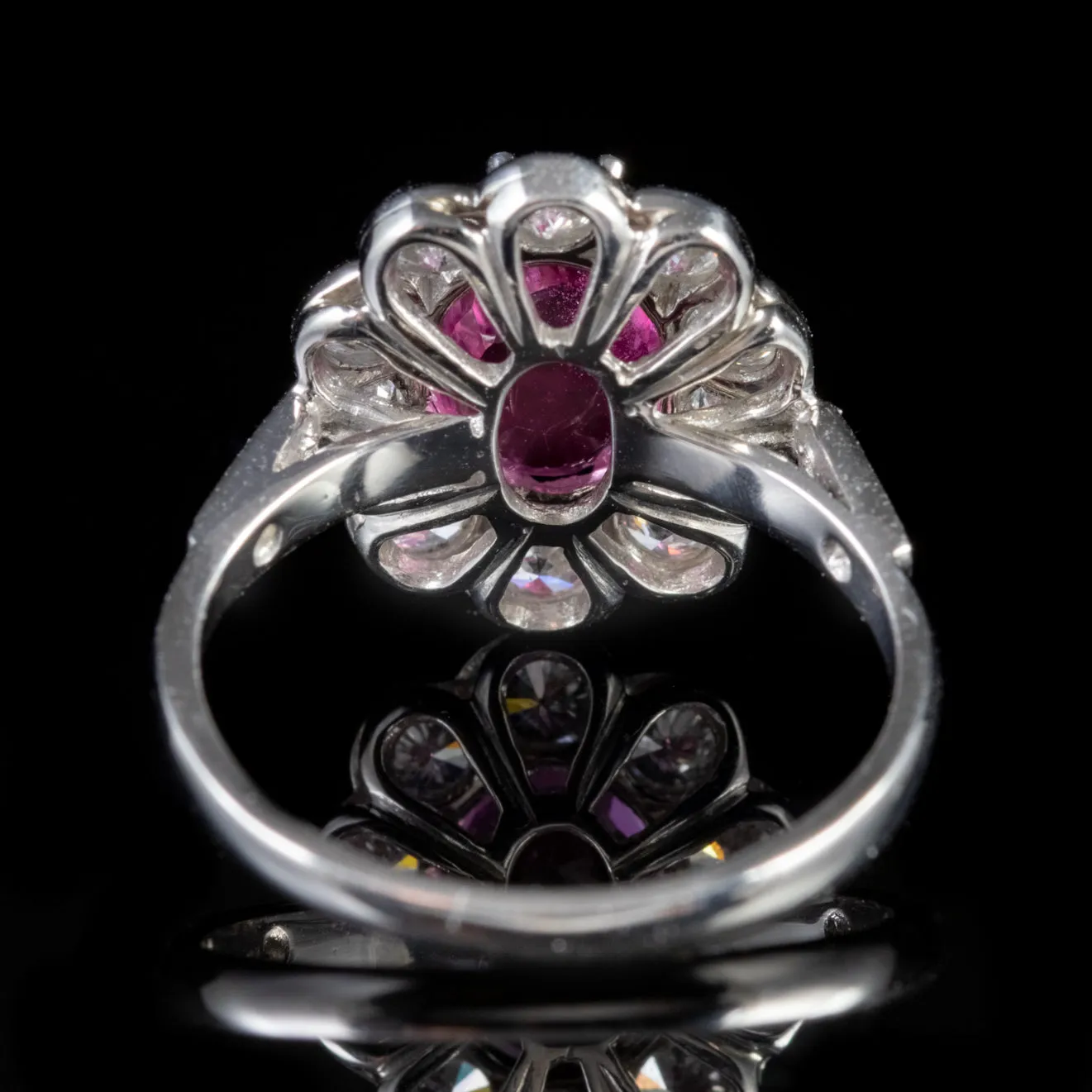 Pink Sapphire Diamond Ring Platinum 3.50Ct Sapphire 1.70Ct Diamond