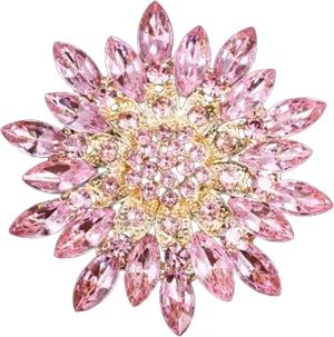 Premium Rhinestone Sunflower Brooch Pin for Women,Pink/White/Red/Black Flower Brooch Stylish Elegant Crystal Brooch Clothing Hat Bag Accessories Jewerly Gifts
