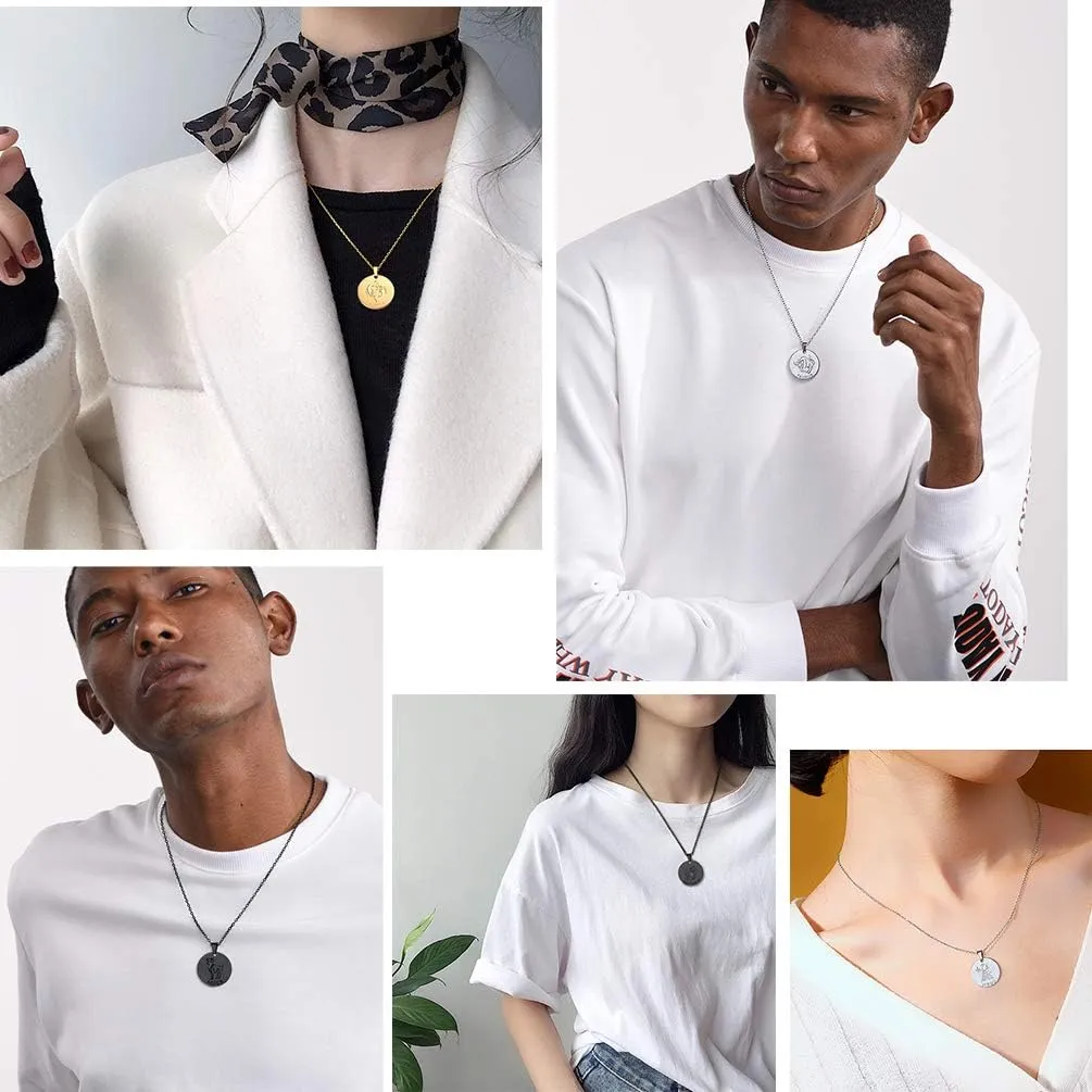 PROSTEEL Stainless Steel Zodiac Star Sign Constellation Horoscope Pendant Necklace Idea Men Women