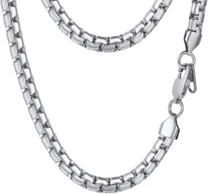 PROSTEEL Stylish Stainless Steel Round Link Chain Necklace for Men, 2mm/4mm/6mm. Silver/Gold/Black Tone, Hypoallergenic Jewelry, 14"-30", Come with Box