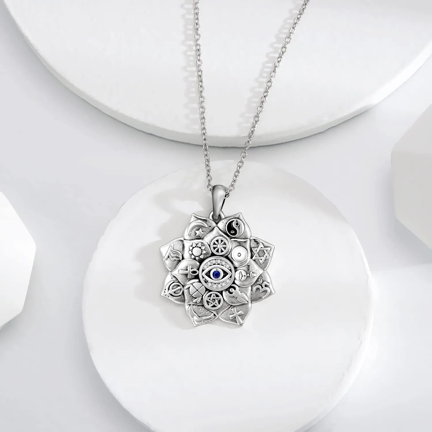 Protection Necklaces Hamsa/Evil Eye/Lotus Flower/Ankh/Eye of Horus/Elephant/Yin Yang Necklace Amulet Spiritual Jewelry Pendant Gifts for Women Men