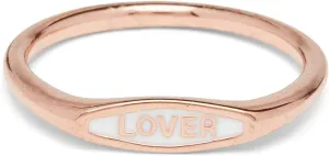 Pura Vida Rose Gold Lover Enamel Ring - Brass Base Design - Sizes 5-9