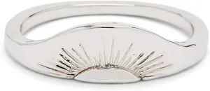 Pura Vida Silver Rising Sun Ring - Brass Base Band, Rhodium Plating - Sizes 5-9