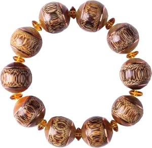 RANARA Buddhist Prayer Bead Bracelet,Buddha Meditation Beads Bangle,Wood Prayer Beads Bracelet,Beads Natural for Bracelets Handmade Unisex Link Cuff for Men Women Jewelry,Gifts(Color:A)