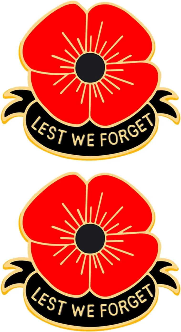 Red Poppy Pins Lapel Brooches Apparel Badges for Women Girls on Veterans Day Memorial Day Remembrance