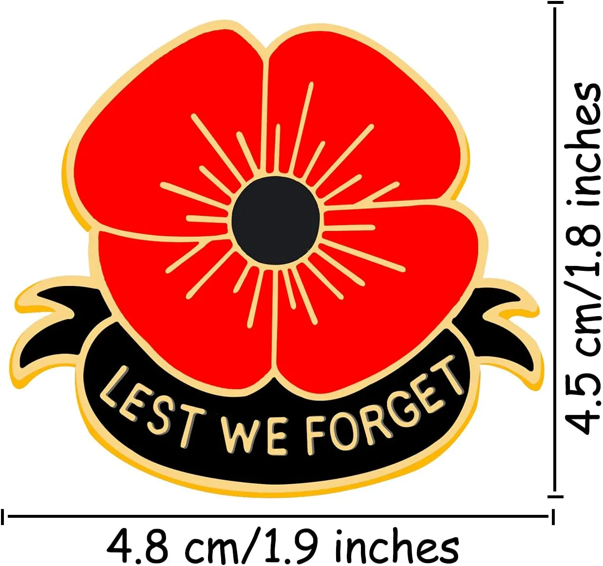 Red Poppy Pins Lapel Brooches Apparel Badges for Women Girls on Veterans Day Memorial Day Remembrance