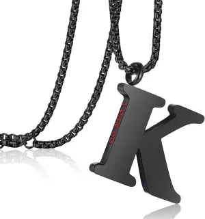 Rehoboth Initial 26 Large Letter A to Z Pendant Necklaces for Teens Women Men Big Alphabet Personalized Charm Necklace 24 Inch Chains 'I CAN DO All Things' on Back