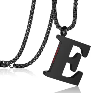 Rehoboth Initial 26 Large Letter A to Z Pendant Necklaces for Teens Women Men Big Alphabet Personalized Charm Necklace 24 Inch Chains 'I CAN DO All Things' on Back