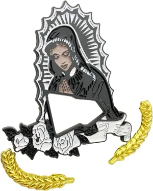 Religious Hat Pin Delicate Hat Embellishment Virgin Themed Lapel Pins Handmade Jewelry Elegant Shirt Bag Badge, as show