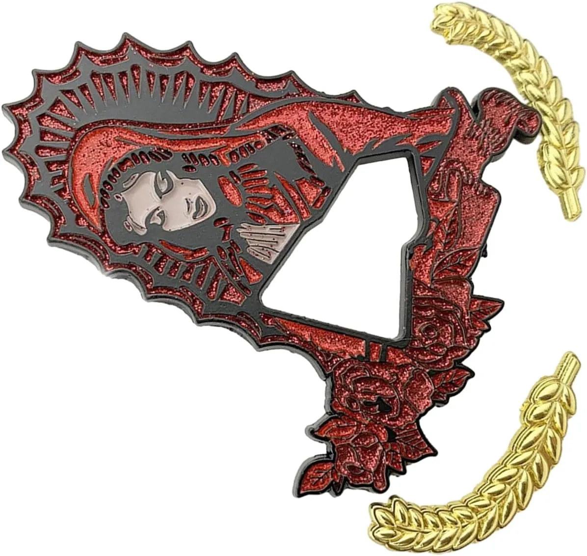 Religious Hat Pin Delicate Hat Embellishment Virgin Themed Lapel Pins Handmade Jewelry Elegant Shirt Bag Badge, as show