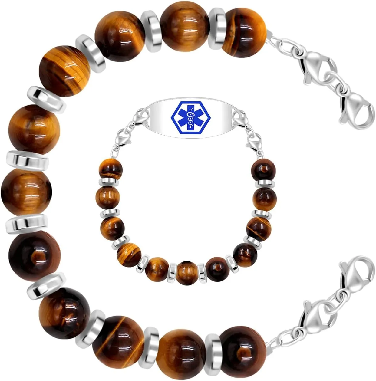 Replacement Semi-Finished Natural Crystal & Hematite Bead Bracelet with Lobster Clasp | Customizable Medical Alert or Stylish Bracelet for Women Men