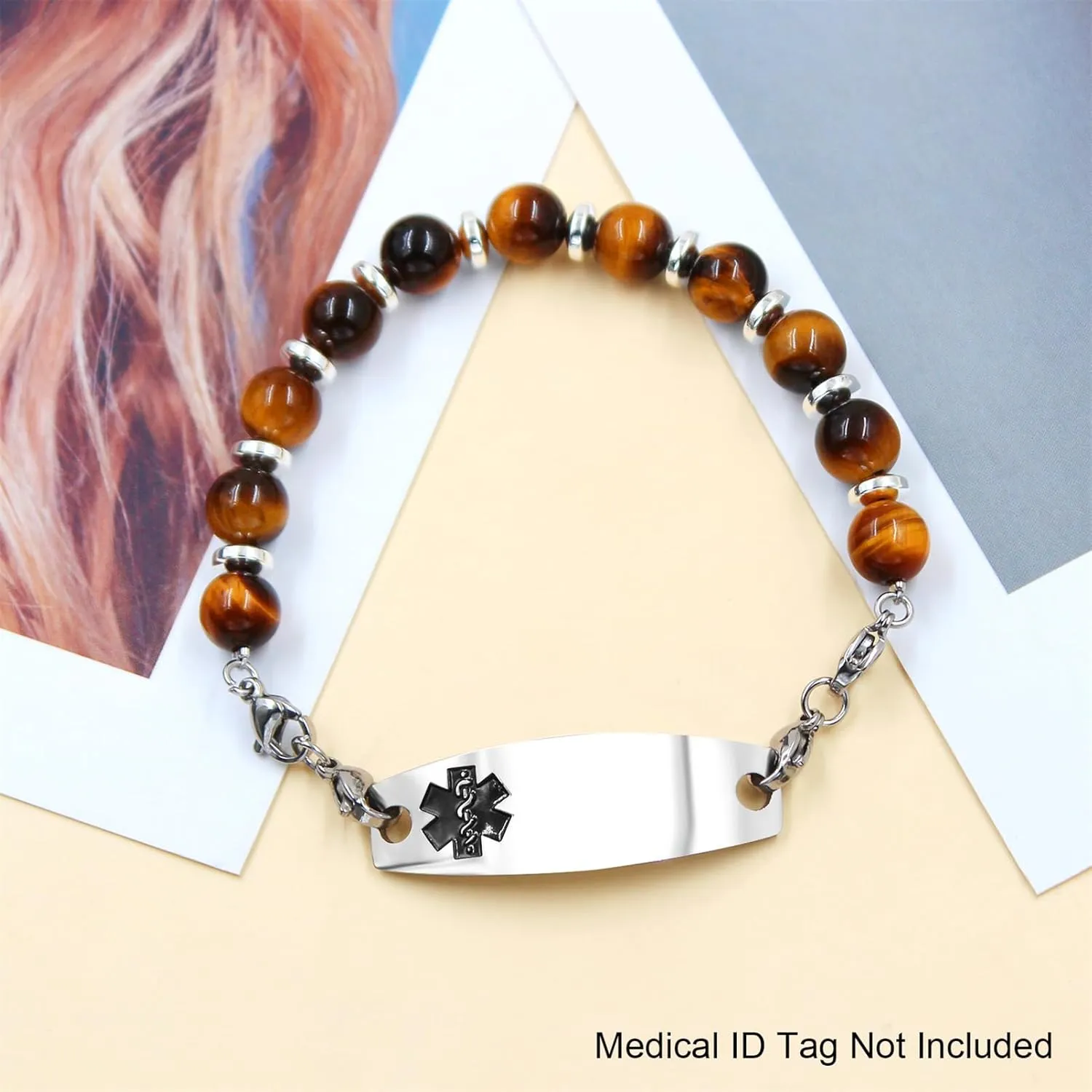 Replacement Semi-Finished Natural Crystal & Hematite Bead Bracelet with Lobster Clasp | Customizable Medical Alert or Stylish Bracelet for Women Men