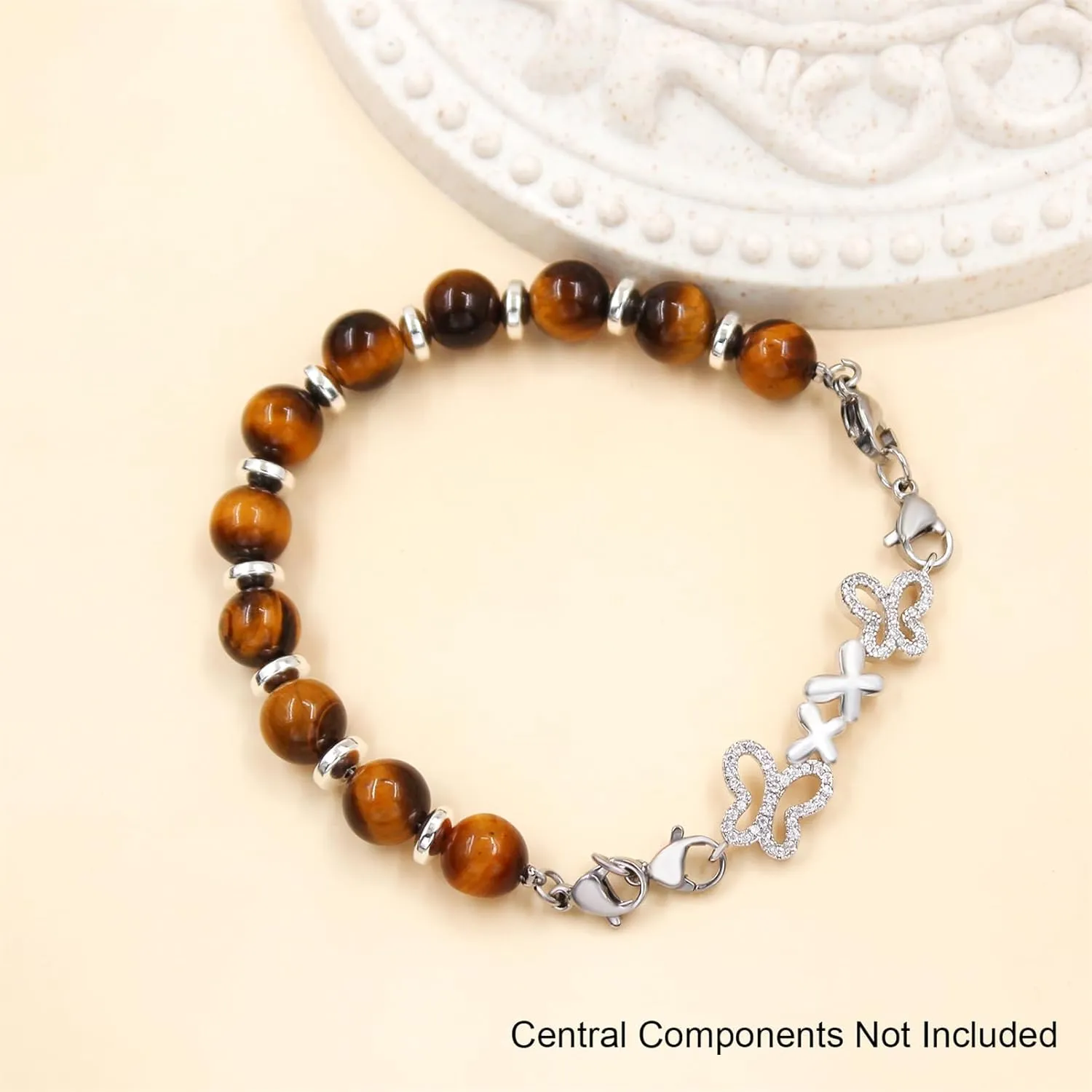 Replacement Semi-Finished Natural Crystal & Hematite Bead Bracelet with Lobster Clasp | Customizable Medical Alert or Stylish Bracelet for Women Men