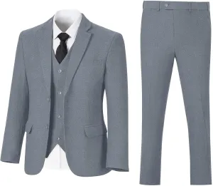 Retro 3 Pieces Slim Fit Boy Suit Tweed Herringbone Formal Stylish Vest Tuxedo Pants Wedding Homecoming Dress Wear Set