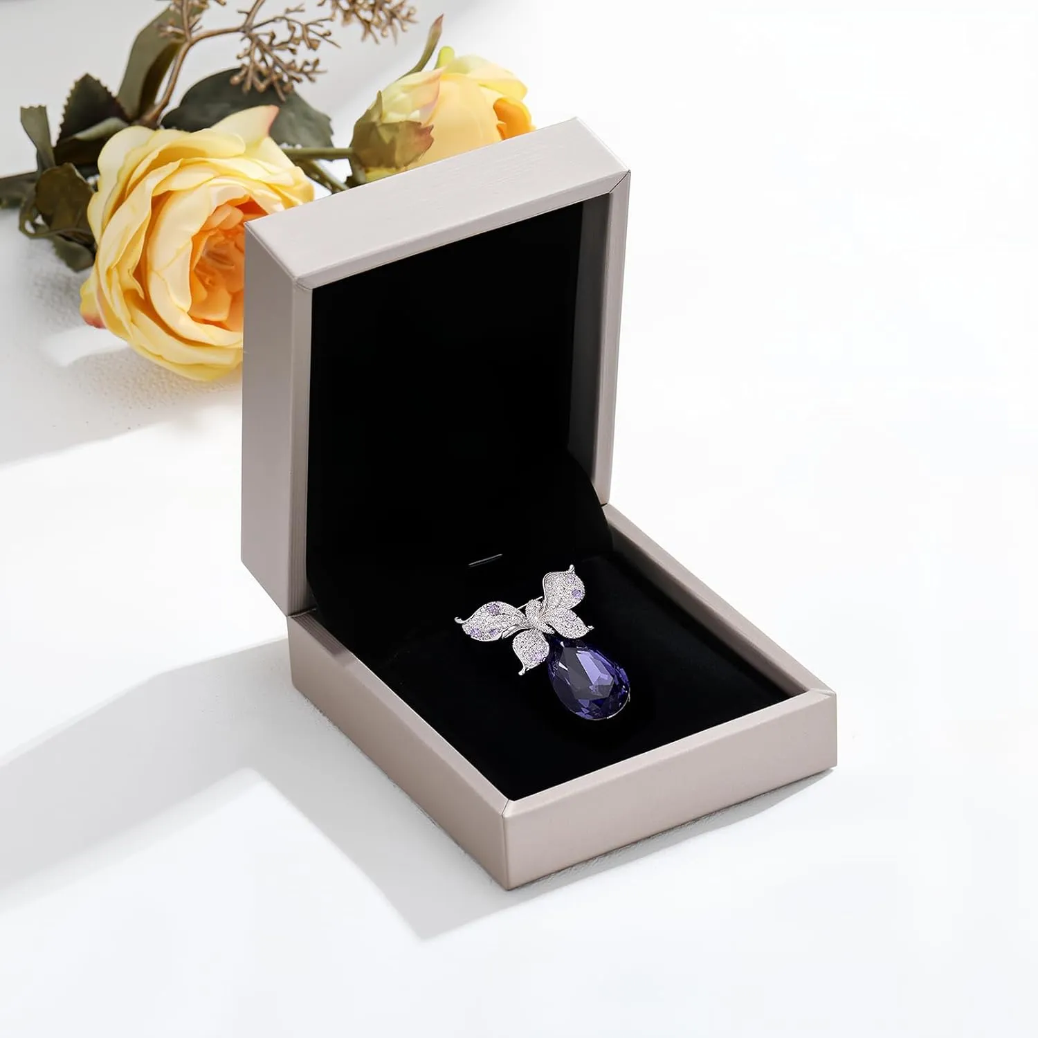 Rhinestone Brooch Pin Crystal Brooches for Women Lapel Pin Dress Accessories Birthday Gift for Wife Mom