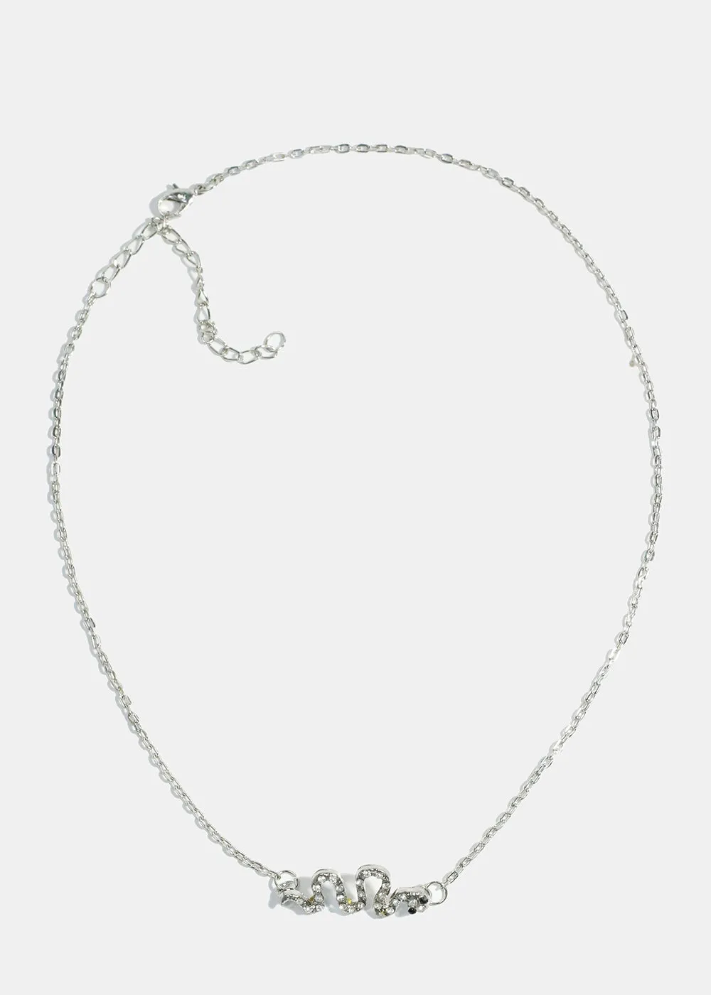 Rhinestone-Studded Snake Necklace