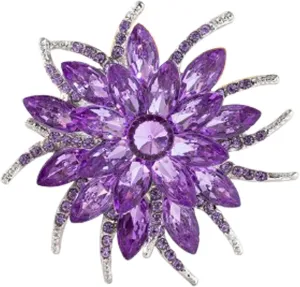 Rhinestone Sunflower Brooch Pin Red Pink Flower Brooch Stylish Crystal Brooch Elegant Clothing Hat Bag Accessories Jewerly for Women