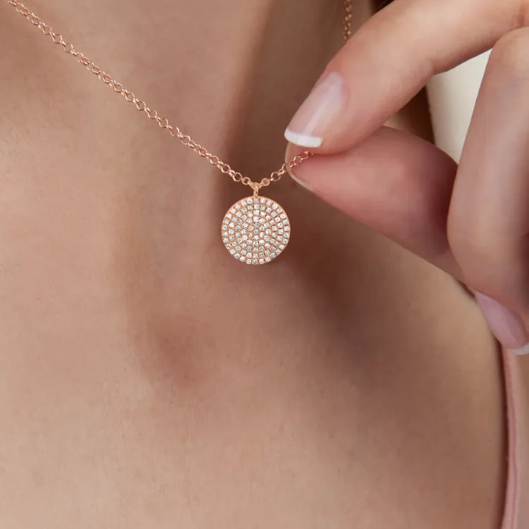 Rose Gold Disc Pendant