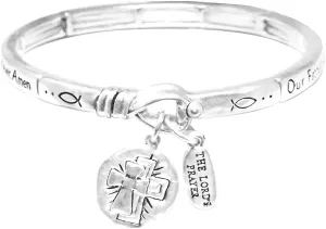 Rosemarie's Religious Gifts Women's Inspirational Religious Charms Stretch Bracelet, 7"