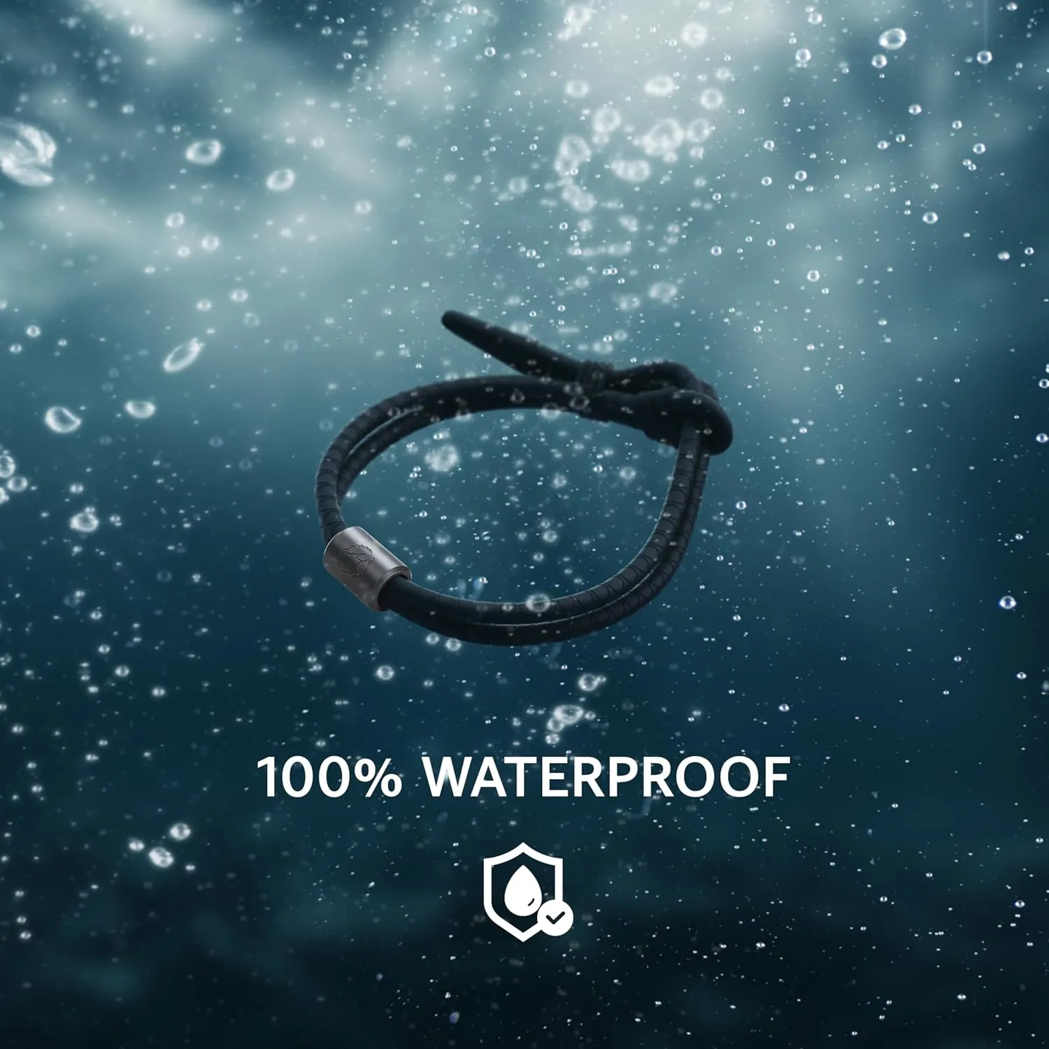 Rowdy Parrot FlexTech Adjustable Silicone Rope Bracelet: Waterproof, Sweatproof, Sunproof, Minimalist Surf, Golf Jewelry for Men - One Size Fits All