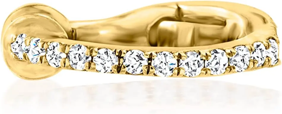 RS Pure by Ross-Simons Diamond-Accented Single Ear Cuff in 14kt Yellow Gold