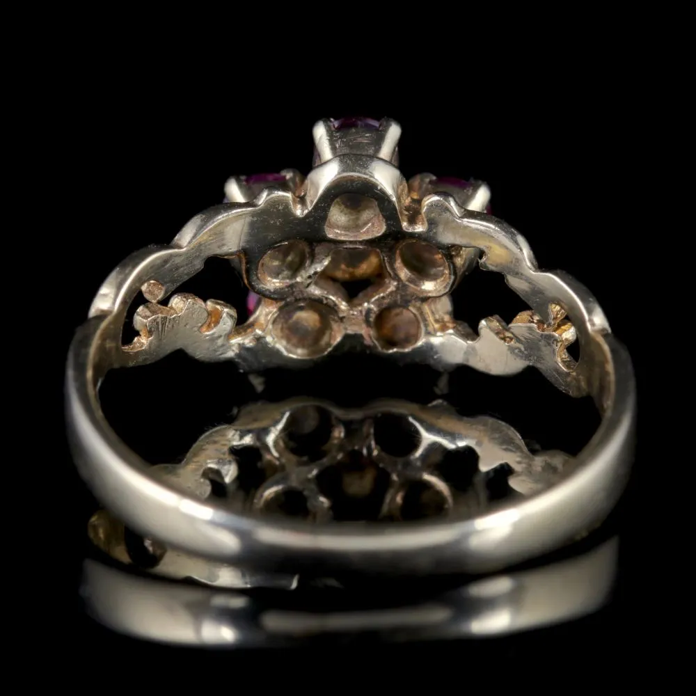 Ruby Cluster Ring 9Ct Yellow Gold