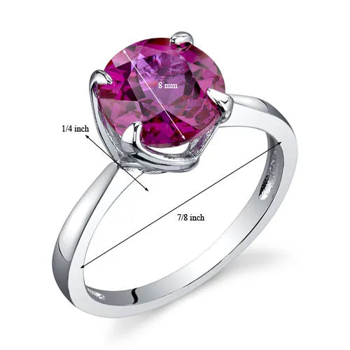 Ruby Round Cut Sterling Silver Ring Size 5