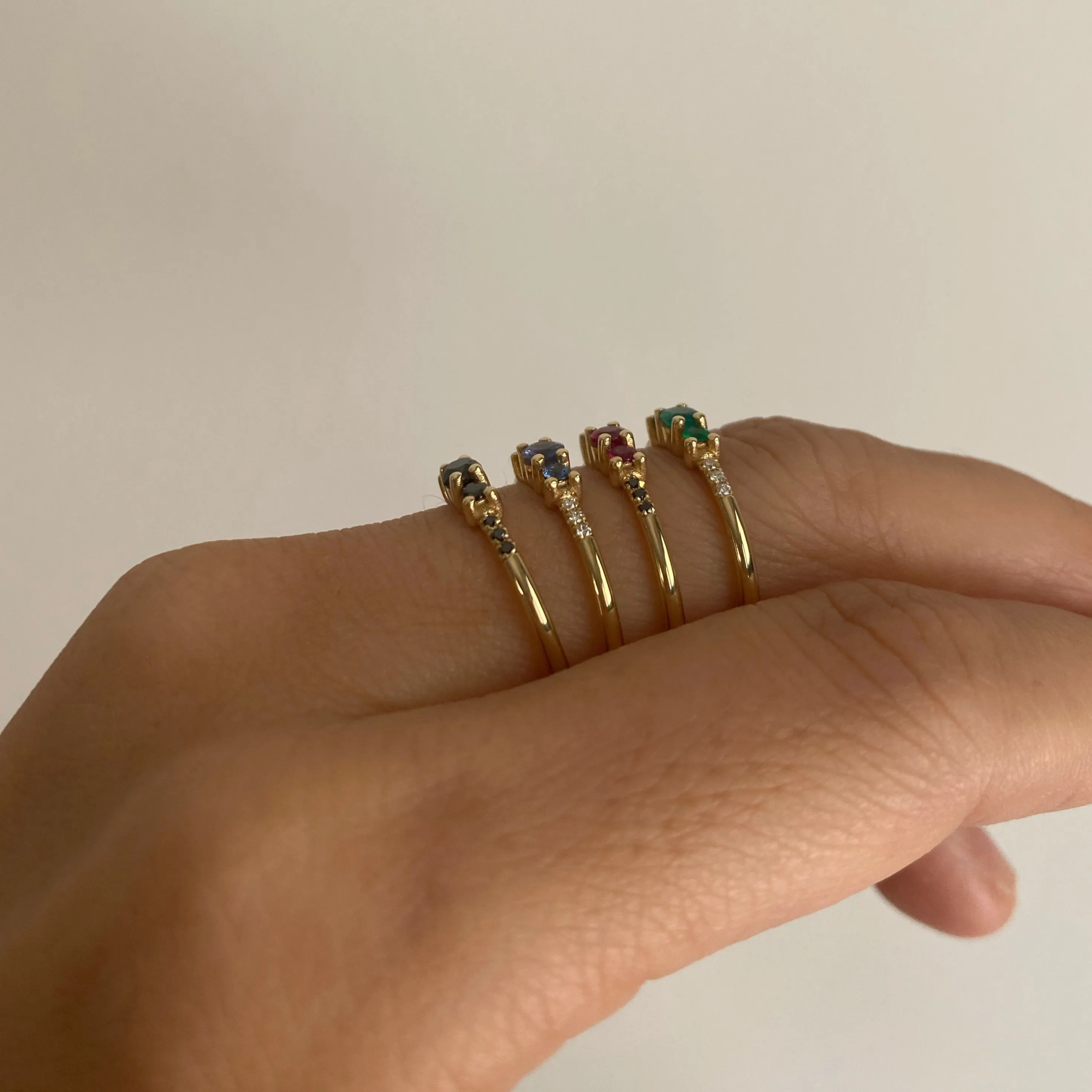 Ruby Trio Equilibrium Ring