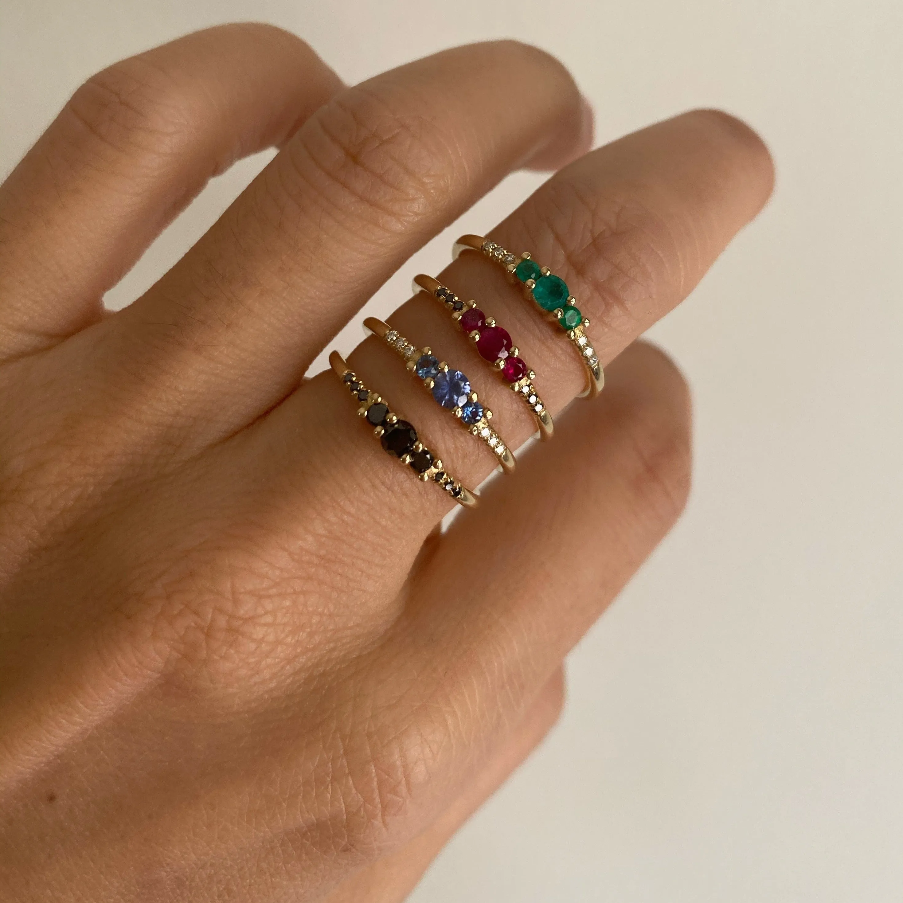 Ruby Trio Equilibrium Ring