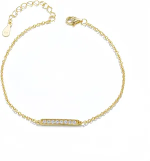 S925 Sterling Silver Delicate Bracelet with Simple Diamond Design, Sparkling Zircon Embellishment, Elegant Ladies & Girls Hand Accessories, Adjustable Chain Bracelet