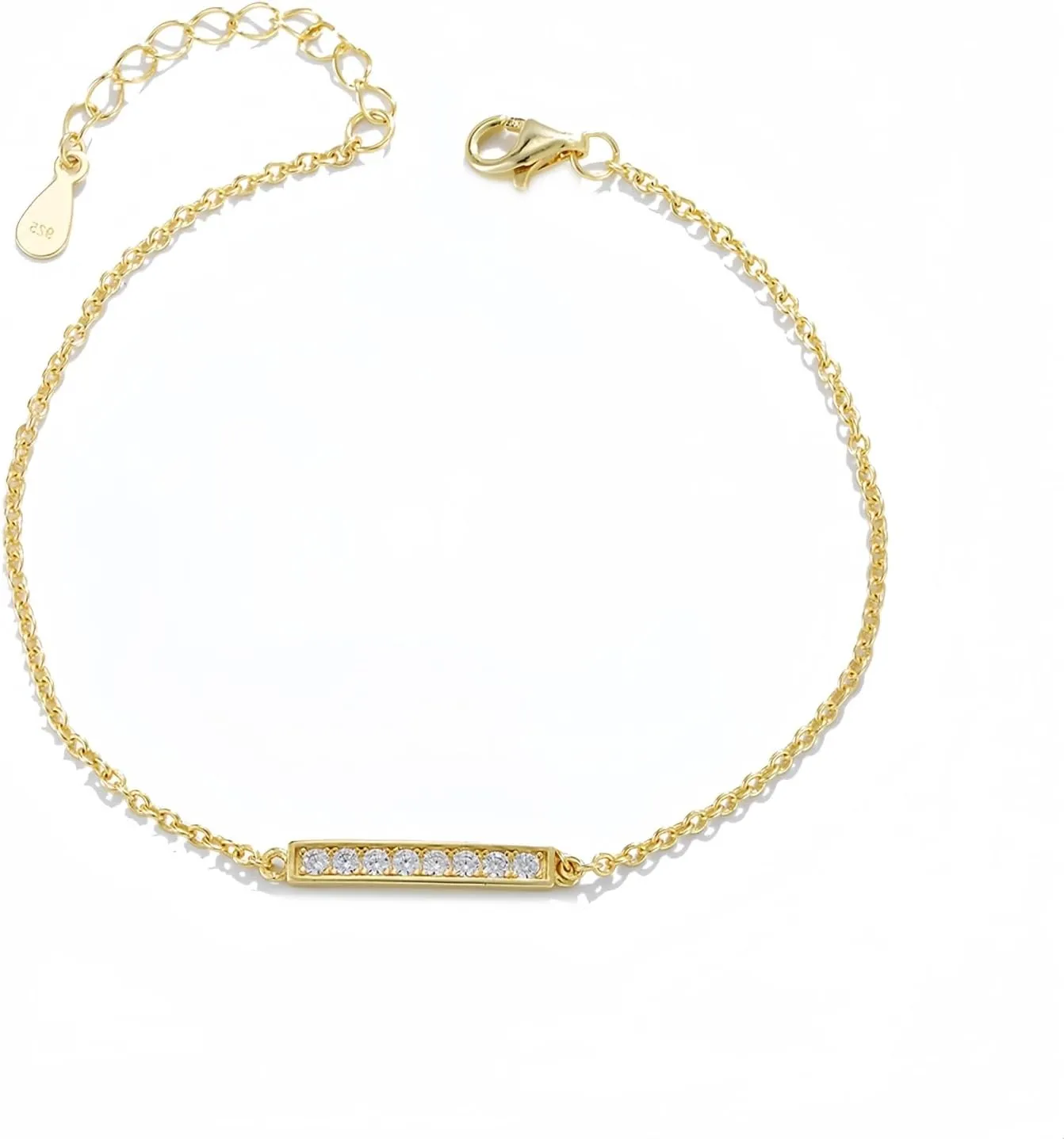 S925 Sterling Silver Delicate Bracelet with Simple Diamond Design, Sparkling Zircon Embellishment, Elegant Ladies & Girls Hand Accessories, Adjustable Chain Bracelet
