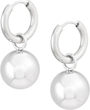 Sacina Ball Teardrop Hoop Earrings, Elegant Minimalist Earrings, Christmas Jewelry Gift for Women