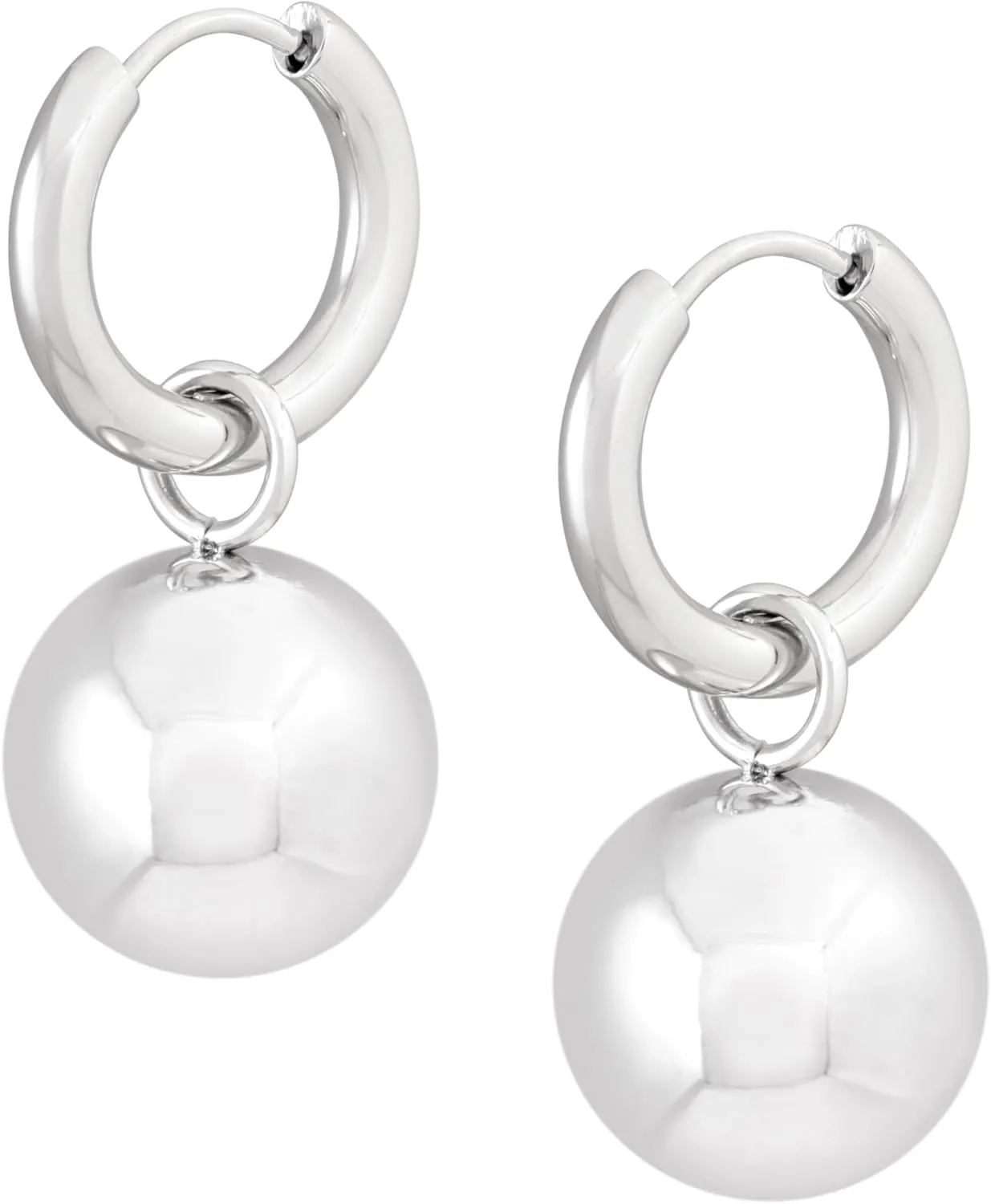 Sacina Ball Teardrop Hoop Earrings, Elegant Minimalist Earrings, Christmas Jewelry Gift for Women